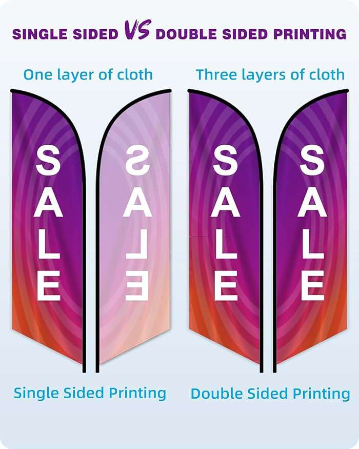 Custom Advertising Feather Flags for Business Outside, Personalized Single/Double Sided Feather Banner Flags with Text Logo, Customized Open Swooper Flag (50200cm/1.66.6FT) - Image 4