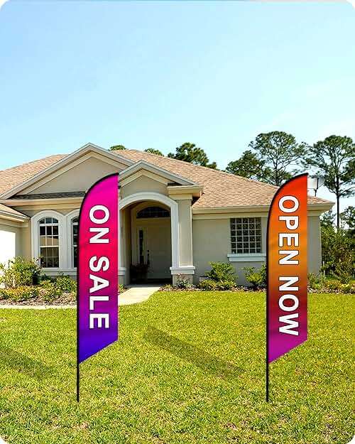 Custom Advertising Feather Flags for Business Outside, Personalized Single/Double Sided Feather Banner Flags with Text Logo, Customized Open Swooper Flag (50200cm/1.66.6FT) - Image 7