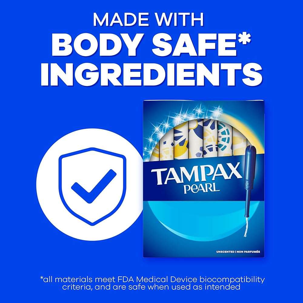Tampax Pearl Tampons for Women Multipack, with LeakGuard Braid, Super/Ultra Absorbency, Unscented, 56 Count - Image 2