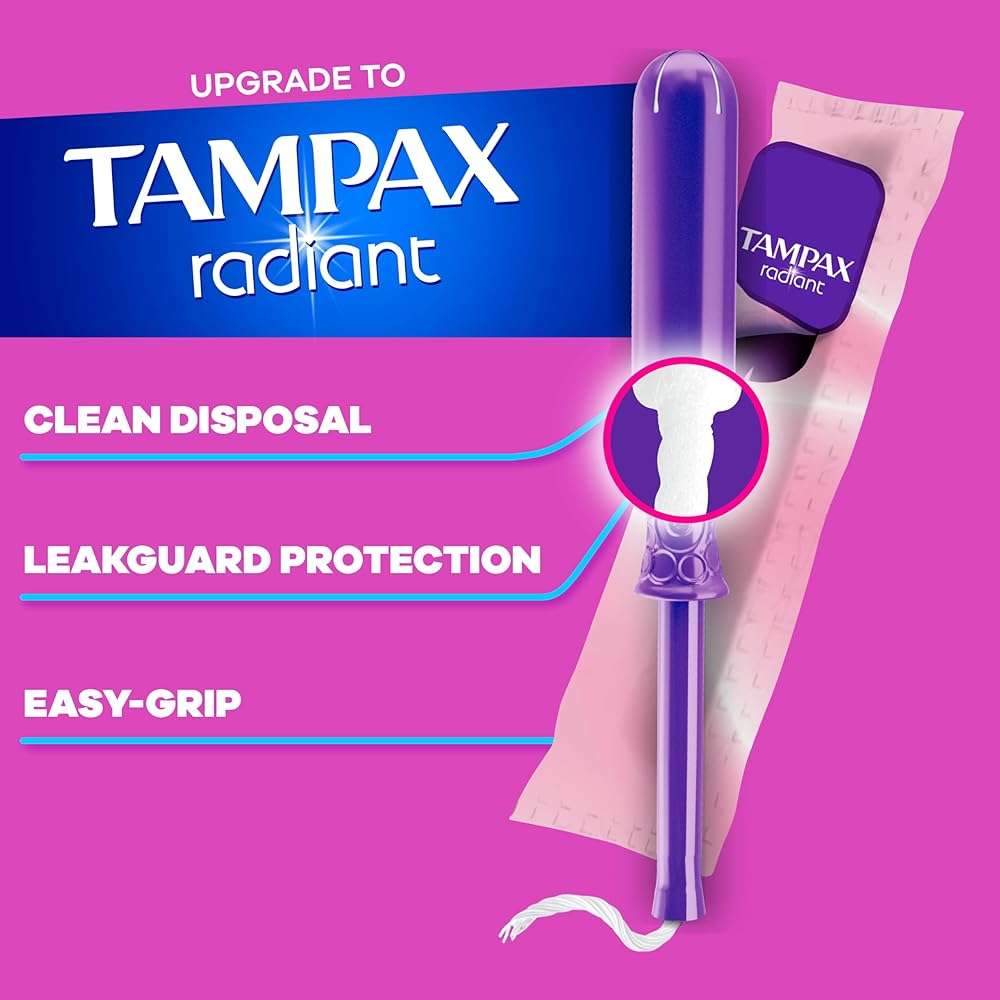 Tampax Pearl Tampons for Women Multipack, with LeakGuard Braid, Super/Ultra Absorbency, Unscented, 56 Count - Image 11