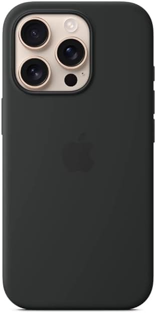 Apple iPhone 16 Pro Silicone Case with MagSafe and Camera Control: Lightweight Phone Case, Wireless Charging Compatible, Smooth Matte Finish, Black - Product Image