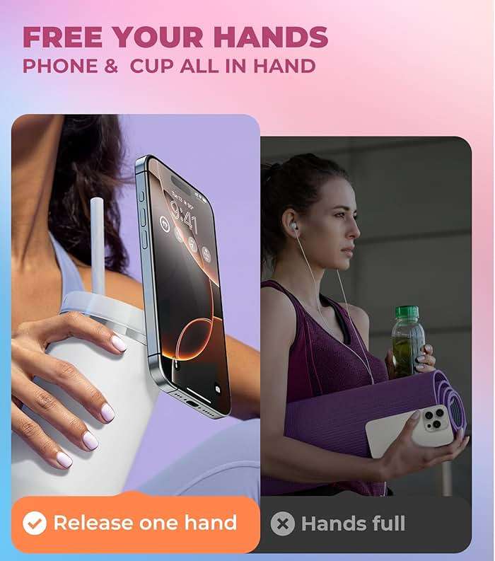 Litaget for Stanley Cup Phone Holder with Magnetic Phone Holder for Quencher H2.0 FlowState Tumbler Foldable Stand Water Bottle for Stanley Cup Accessories Hands Free for All Phones Cases - Image 2
