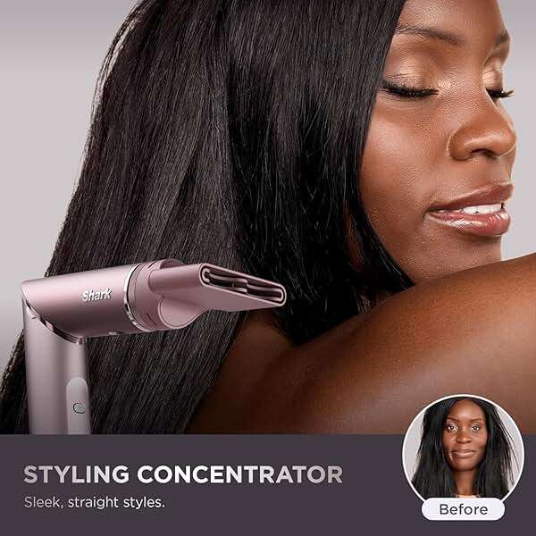 Shark FlexFusion Hair Straightener & Powerful Hair Dryer with Fusion Hair Brush, Ceramic Air Styler with Auto-Wrap Curlers & Concentrator, Ceramic Plates, Cosmic Blush HD641S - Image 11