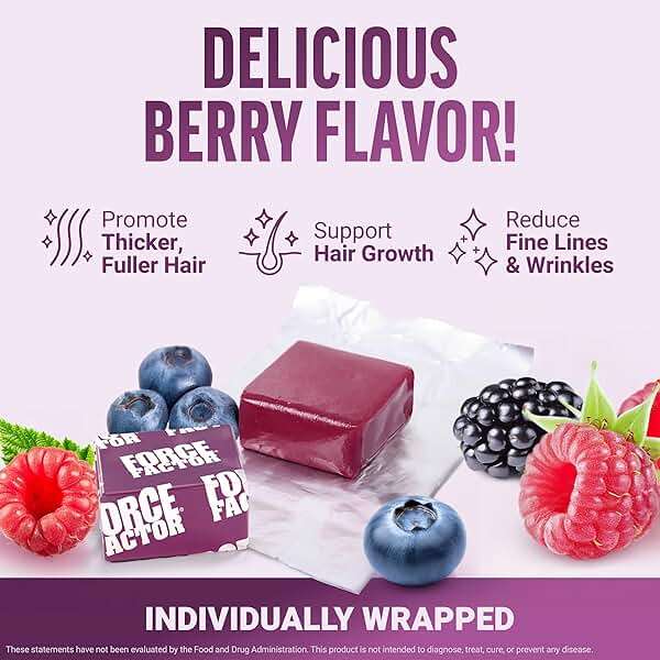 Force Factor Hair Growth Accelerator Soft Chews, Hair Growth Vitamins for Women and Men with Clinically Studied Lustriva and Biotin, Promotes Thicker, Fuller, Stronger Hair, Mixed Berry, 60 Soft Chews - Image 6