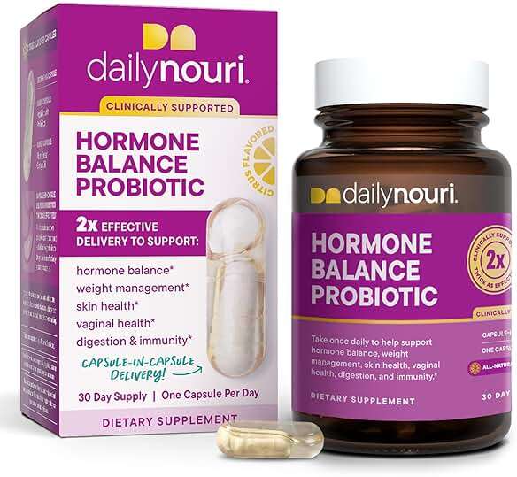 Daily Nouri Hormone Balance Probiotics for Women | Supports Healthy Estrogen Metabolism, Hormone & Cycle Health | Gut-Estrogen/Estrobolome Support | 7 Clinically Studied Strains + Plant-Based Omega - Image 1