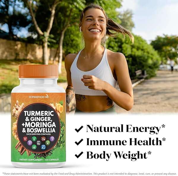 Turmeric Moringa Supplement | Ginger, Boswellia, Saffron, Holy Basil- Joint Support Supplement for Women and Men with Ceylon Cinnamon, Quercetin, Tart Cherry- 240 Count - Image 3
