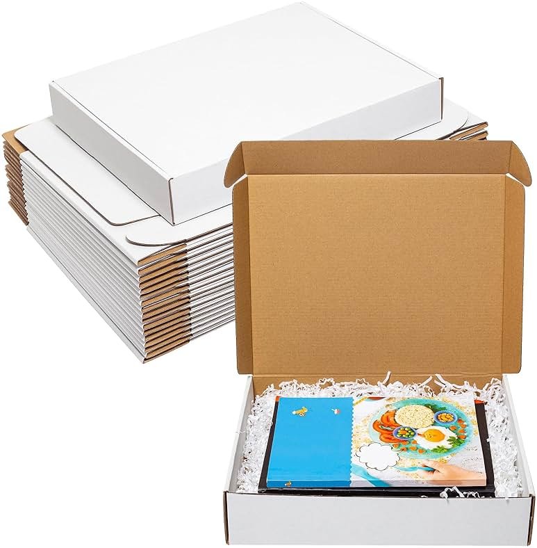 Wowxyz White Shipping Boxes 13x11x3" 20 Pack - Corrugated Cardboard Box Mailers for Small Business, Literature Mailer Packaging Supplies - Product Image