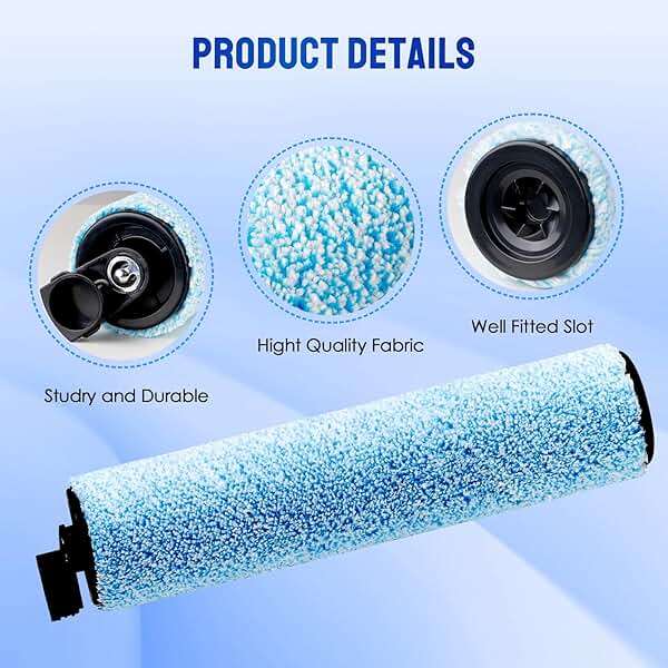 9 Pack Replacement Roller Brush and Foam Filters Kit Compatible with Shark WD161,WD261,AW261,3-in-1 Corded Vacuum Cleaner and All-in-One Cordless Hardfloor Cleaner Accessories,1 Cleaner Brush - Image 4
