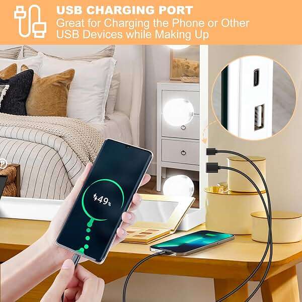 Moonee Vanity Mirror with Lights, Hollywood Lighted Makeup Mirror with 15 Dimmable Bulbs and 10X Magnification, 3 Colors Modes, Aluminum Metal Frame, Light Up Mirror for Tabletop or Wall(23" x 18") - Image 6