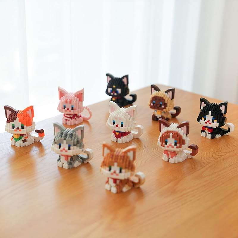 Myweyde Cow Cat Building Blocks, Mini Orange Animal/Ragdoll/Tricolor Bricks, Micro Building Blocks, Lucky Black Cat Building Block (Black Cat - 344Pcs) - Image 5