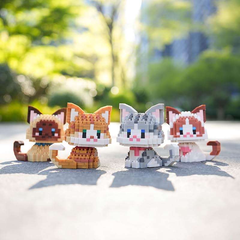 Myweyde Cow Cat Building Blocks, Mini Orange Animal/Ragdoll/Tricolor Bricks, Micro Building Blocks, Lucky Black Cat Building Block (Black Cat - 344Pcs) - Image 7