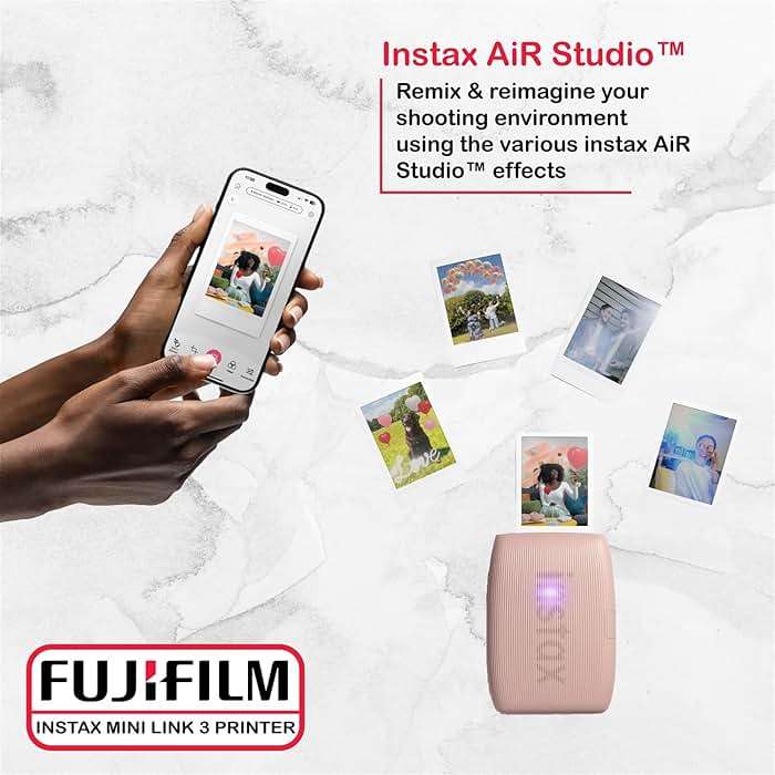 FUJIFILM INSTAX Mini Link 3 Smartphone Printer Bundle with Fujifilm Instax Mini Film (20 Sheets), Hanging Photo Frames, Table top Photo Frame for Mini Film (Rose Pink) - Image 7