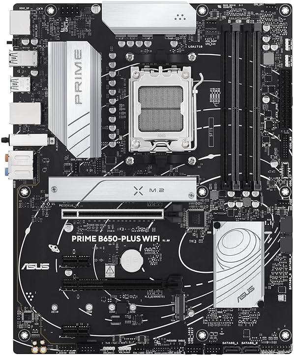 ASUS Prime B650-PLUS WiFi AMD B650 AM5 Ryzen™ Desktop 9000 8000 & 7000 ATX Motherboard, DDR5, PCIe 5.0 M.2, 2.5Gb LAN, WiFi 6E, HDMI™, SATA 6 Gbps, USB Type-C®, BIOS Flashback™, Thunderbolt™ 4 Header - Image 2