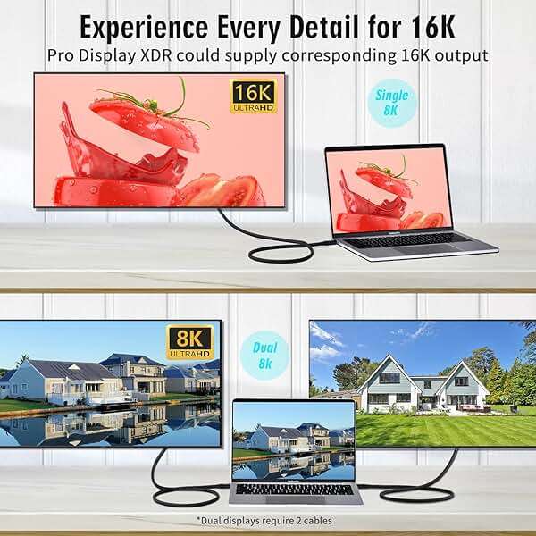 CHENLENIC USB4 Cable, with Thunderbolt 5 Cable, 240 W Charging, 80 Gbps Data, gen4,16K@60Hz 4K120Hz HDR, USB C to USB C, for Hub, Dock, M2, M3, SSD, Laptops, Monitor (TB5 80G 240W 1M) - Image 5