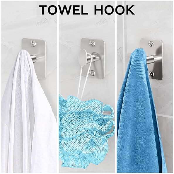 KLJKPA Brushed Nickel Bathroom Accessories Set, 10 Pieces Bathroom Hardware Set, 24 inch Towel Bar, Towel Racks for Bathroom, Robe Towel Hooks, Toilet Paper Holder Wall Mounted - Image 6
