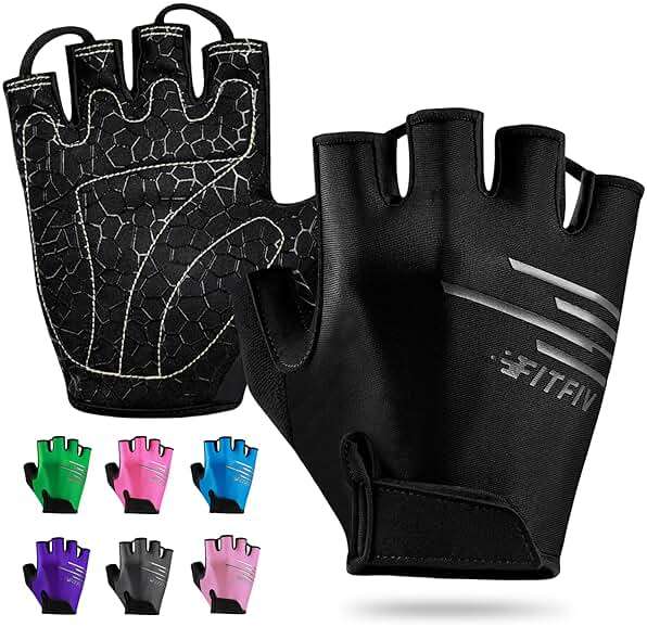 FITFIV Cycling Gloves Bike Gloves for Men/Women Half Finger Biking Gloves Exercise Workout Gloves Suitable for Outdoor Sports, Gym, Weight Lifting, Rowing and Motorcycle - Image 1