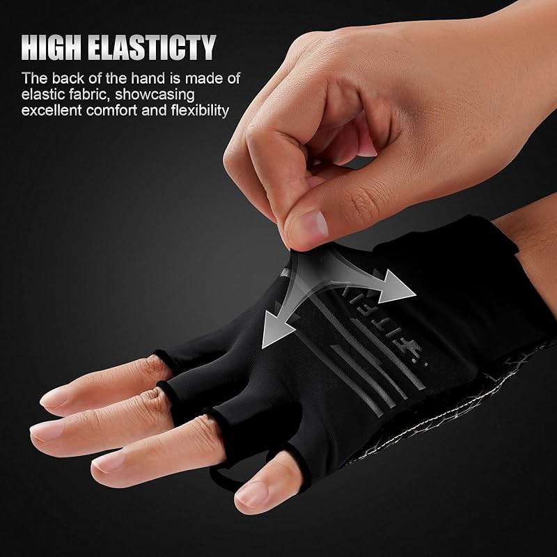 FITFIV Cycling Gloves Bike Gloves for Men/Women Half Finger Biking Gloves Exercise Workout Gloves Suitable for Outdoor Sports, Gym, Weight Lifting, Rowing and Motorcycle - Image 2