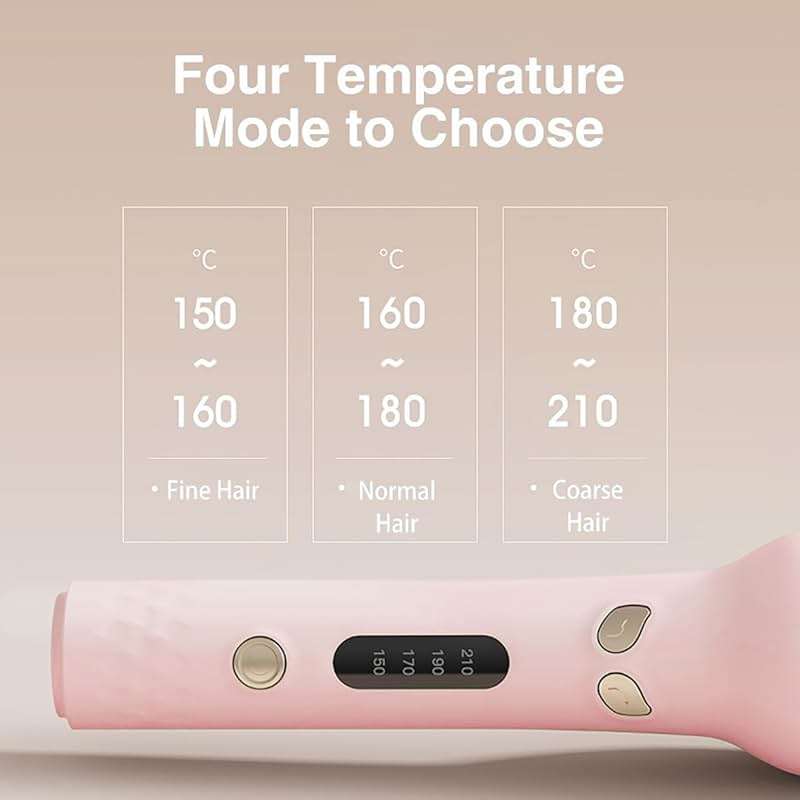 Automatic Curling Iron,Four Temperature Levels can be Selected,Rotating Curling Iron,Diameter 28mm ,Anti-Tangle Rotating Curling Wand for Hair Styling,Pink - Image 2