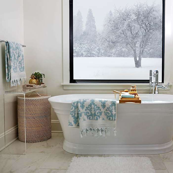 SKL Home Mirage Fringe 2 Bath, 2 Hand Towel Set, Aqua - Image 2