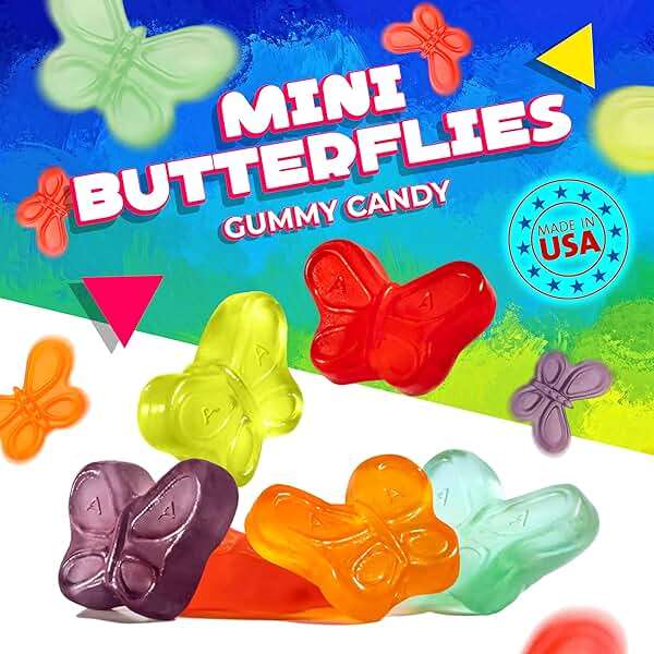 Gummy Butterflies | 1 Pound Bag | Mini Butterflies Gummy Candy in Assorted Fruit Flavors | Chewy Candy for Garden Themed Parties, Snacking, Gifting & Buffets - Image 3