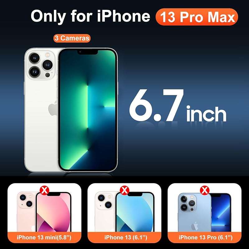 Temdan for iPhone 13 Pro Max Case Clear with Screen Protector, Compatible with Magsafe, Anti-Yellowing, Military-Grade Protection, Shockproof Slim Magnetic Phone Case Cover, Transparen - Image 2