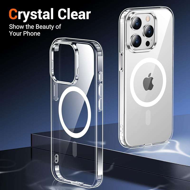 Temdan for iPhone 13 Pro Max Case Clear with Screen Protector, Compatible with Magsafe, Anti-Yellowing, Military-Grade Protection, Shockproof Slim Magnetic Phone Case Cover, Transparen - Image 6