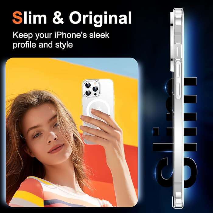 Temdan for iPhone 13 Pro Max Case Clear with Screen Protector, Compatible with Magsafe, Anti-Yellowing, Military-Grade Protection, Shockproof Slim Magnetic Phone Case Cover, Transparen - Image 7