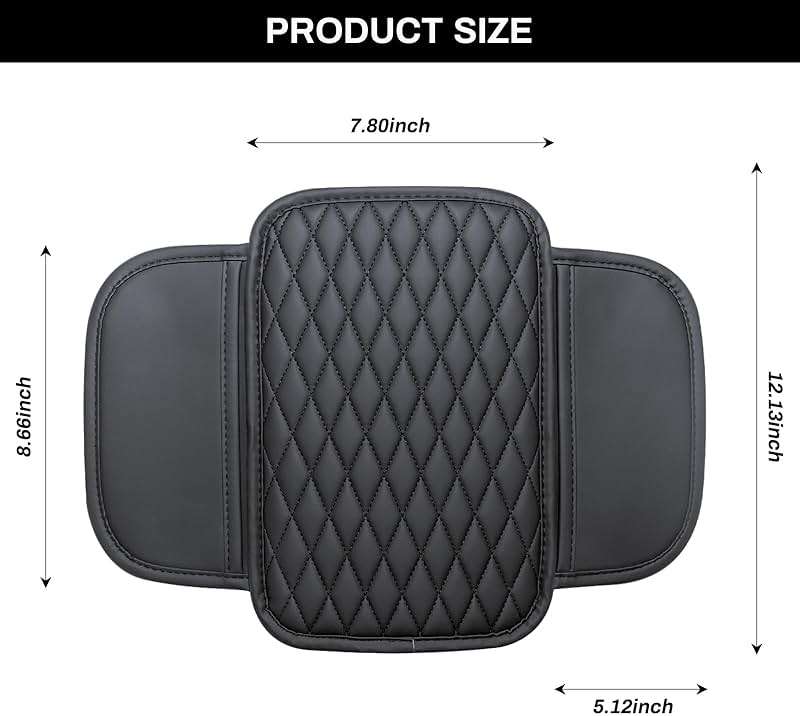 Ouzorp Car Center Console Cover, Upgraded Microfiber Leather Car Arm Rest Cover with 2 Storage Bags, Universal Armrest Cover for Car Storage Box Car Interior Accessories Protector for Most Vehicle - Image 2