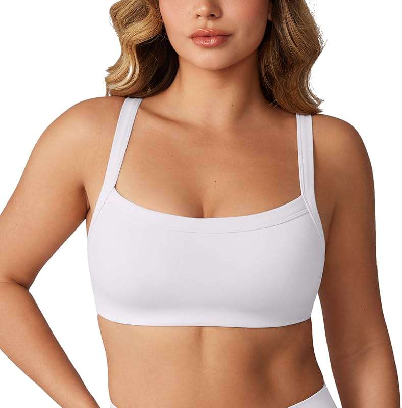 UNISSU Hugcurve Adjustable Sports Bra Square Neck Wireless Padded Yoga Workout Tops - Image 1