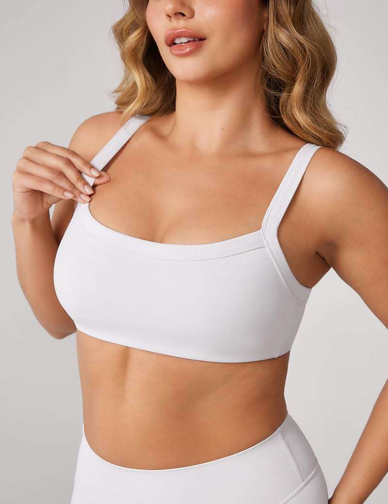 UNISSU Hugcurve Adjustable Sports Bra Square Neck Wireless Padded Yoga Workout Tops - Image 2