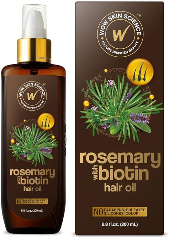 WOW Skin Science Rosemary with Biotin Hair Oil 6.8 oz - Product Image