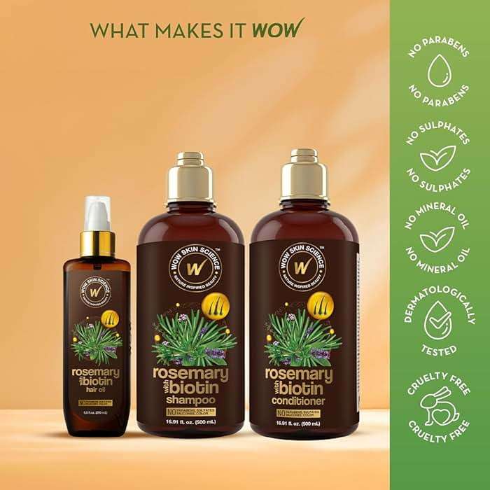 WOW Skin Science Rosemary with Biotin Hair Oil 6.8 oz - Image 6