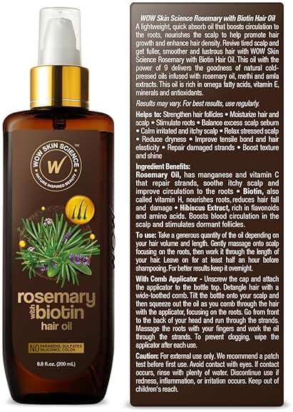 WOW Skin Science Rosemary with Biotin Hair Oil 6.8 oz - Image 9