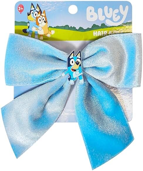 LUV HER Bluey Long Tail Hair Bow for Girls with Alligator Clip with Charm of Bluey - Hair Accessory, Ages 3+ - Product Image