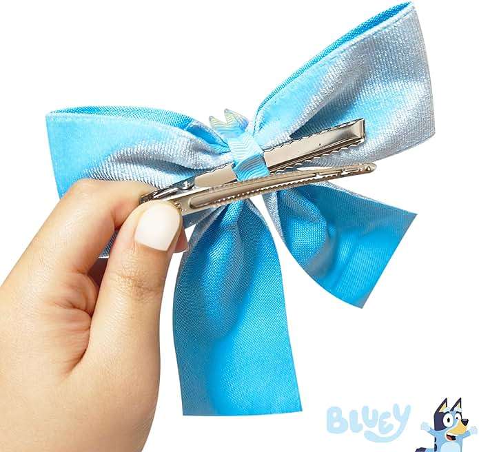LUV HER Bluey Long Tail Hair Bow for Girls with Alligator Clip with Charm of Bluey - Hair Accessory, Ages 3+ - Image 2