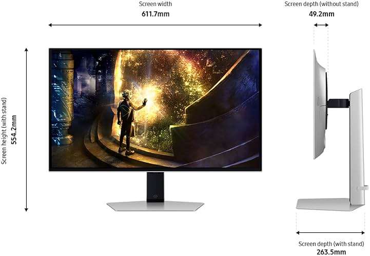 Samsung 27” Odyssey OLED G6 (G61SD) QHD & QD-OLED 240Hz 0.03ms FreeSync Premium Pro Gaming Monitor with Sleek Metal Design, 3 Year Warranty, US, LS27DG610SNXZA - Image 3