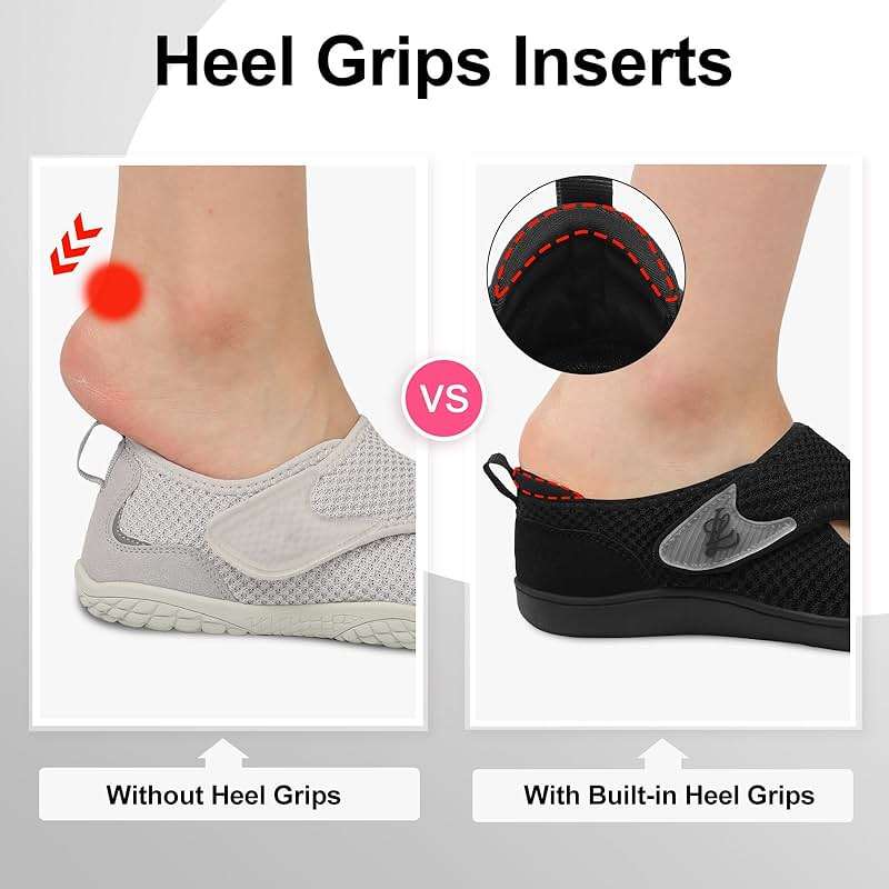 LeIsfIt Womens Wide Diabetic Shoes Adjustable Barefoot Walking Shoes Breathable Zero Drop Sneakers for Wide Width Arthritis Edema Feet - Image 3