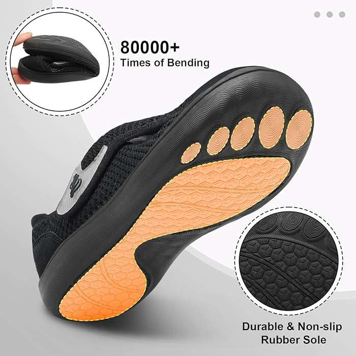 LeIsfIt Womens Wide Diabetic Shoes Adjustable Barefoot Walking Shoes Breathable Zero Drop Sneakers for Wide Width Arthritis Edema Feet - Image 5