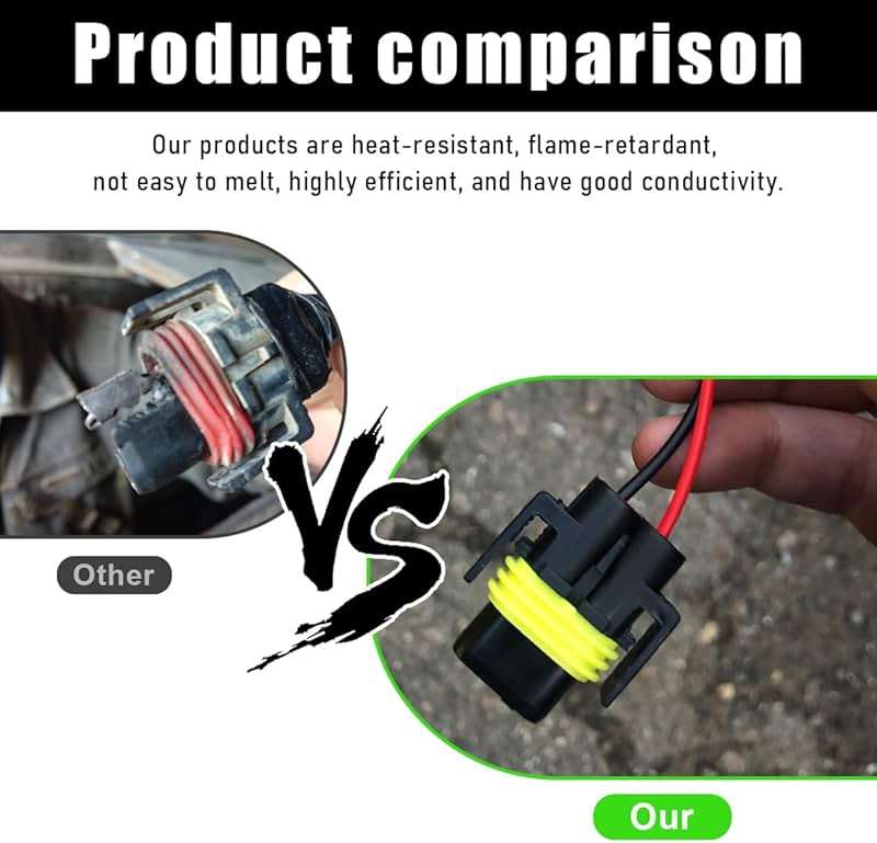 Wevdn 2 PCS 9005 HB3 9006 HB4 9012 Bulb Socket, Headlight Connector Female Adapter Wiring Harness Socket, Automotive Headlights Fog Lights Socket Wire Replacement, Car Accessories - Image 5
