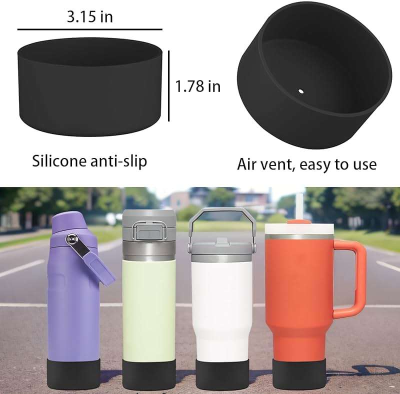 ziHenryDa 2Pcs Silicone Boot Sleeve for Stanley IceFlow Fast Flow Water Bottle 24oz,Silicone Boot Bumper for Stanley Quencher 40oz,for IceFlow 20oz 30oz,for Quick Flip GO 24oz Bottle(Thickened) - Image 4