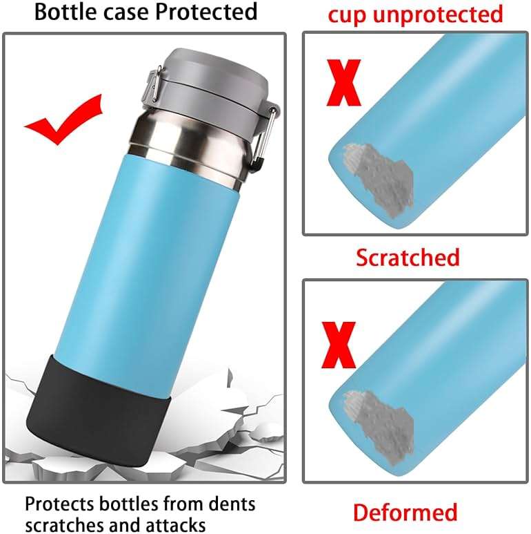 ziHenryDa 2Pcs Silicone Boot Sleeve for Stanley IceFlow Fast Flow Water Bottle 24oz,Silicone Boot Bumper for Stanley Quencher 40oz,for IceFlow 20oz 30oz,for Quick Flip GO 24oz Bottle(Thickened) - Image 5