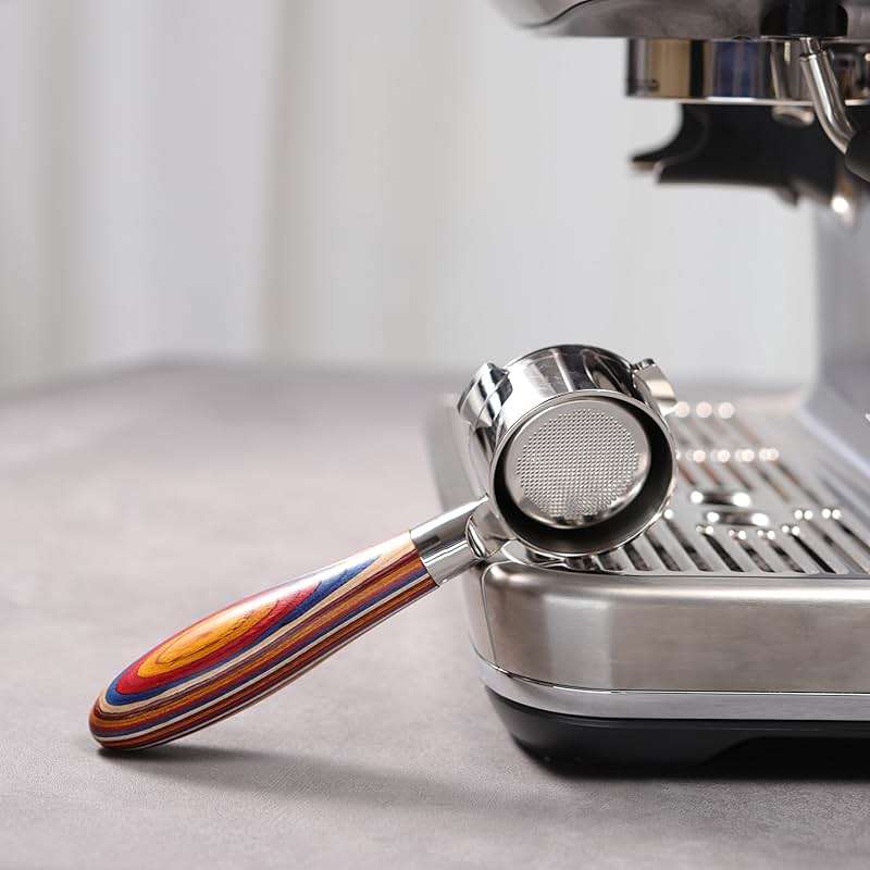 Bottomless Portafilter 54mm with Color Wood Compatible with Breville Barista Express, Pro, Touch, and Impress | Fire Phoenix Handle - Image 9