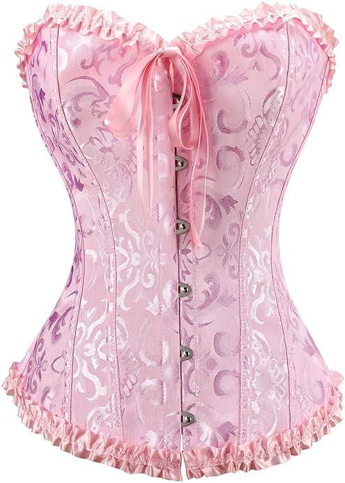 Demays Corset Tops for Women,Bustier Shapewear Lingerie,Lace Tied Renaissance Overbust Corset Push Up Bodysuit - Image 1
