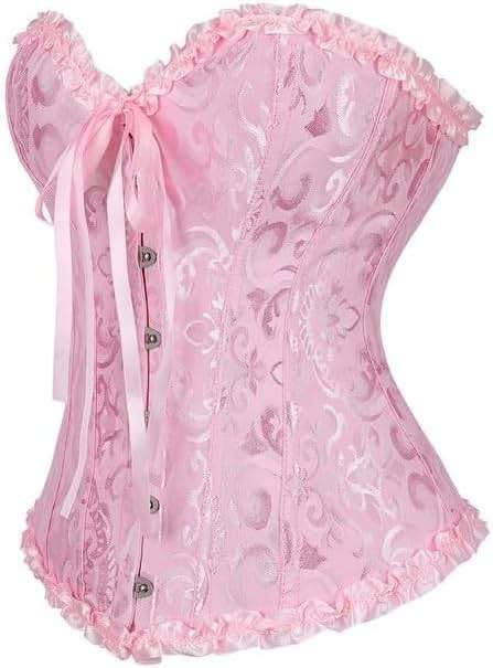 Demays Corset Tops for Women,Bustier Shapewear Lingerie,Lace Tied Renaissance Overbust Corset Push Up Bodysuit - Image 4