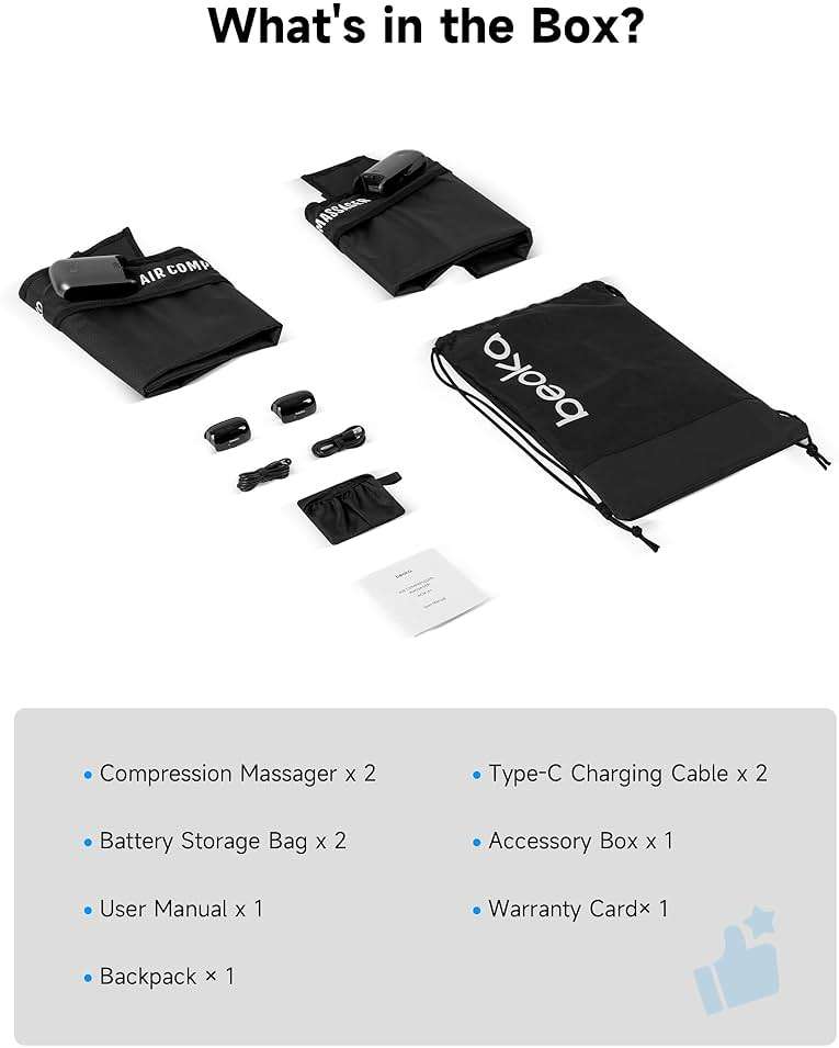 beoka Leg Massager for Circulation and Pain Relief, Leg Recovery System for Fast Recovery, Cordless Air Compression Boots with 3 Modes 5 Intensities for Athletes Runners and Travelers-L - Image 7