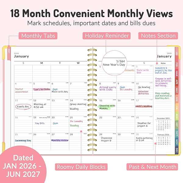 Jul 2026 - Dec 2027 Planner, Forvencer 18 Month Academic Planner 2026-2027, 8.5" x 11", Calendar Planner Weekly and Monthly, Daily Agenda Book, College School Supplies for Student Teacher, A4, Blue - Image 4