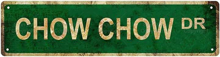 CHOW CHOW DR DOG Metal Tin Street Sign Bar Cafe Garage Cave Home Room Wall Bathroom Farmhouse Garden Porch Patio Decor, 16 x 4 Inch - Image 1