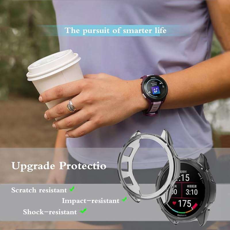 HUADU Watch Screen Protector Compatible for Garmin Forerunner 165, Tempered Glass Film Anti Scratch High Definition Full Coverage and Soft TPU Protective Case - Image 5