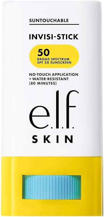 e.l.f. SKIN Suntouchable Invisi-Stick Face Sunscreen SPF 50, Clear, Lightweight with Sunflower Seed Oil, Vegan & Cruelty-Free - Image 1