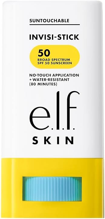 e.l.f. SKIN Suntouchable Invisi-Stick Face Sunscreen SPF 50, Clear, Lightweight with Sunflower Seed Oil, Vegan & Cruelty-Free - Product Image